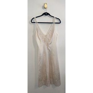 Vintage Vtg Maidenform Chantilly 64013 Slip Nightgown Lace Trim Womens 34 Ivory